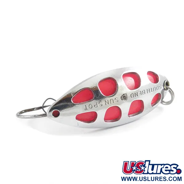 South Bend Sun Spot Skeddrag, Nickel / Röd, 14g, vasskyddat, #2807