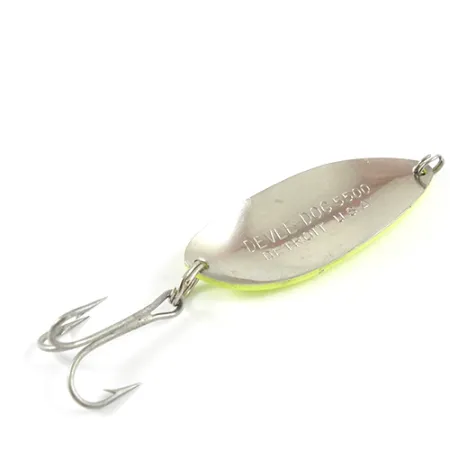 Dardevle Devle Dog 5500 Skeddrag, Chartreuse/Röd/Nickel, 21g, #2814