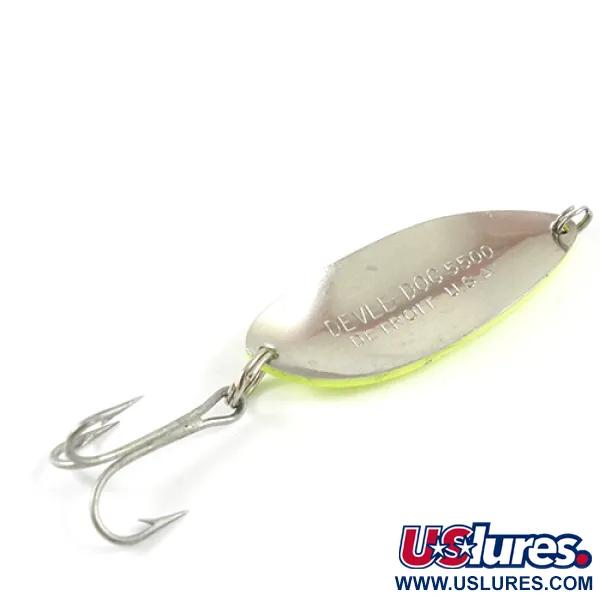 Dardevle Devle Dog 5500 Skeddrag, Chartreuse/Röd/Nickel, 21g, #2814