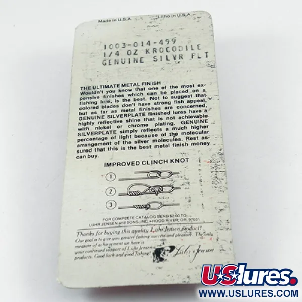 Luhr Jensen Krocodile Die #3 Skeddrag, Nickel, 7g, Smal profil, #2881