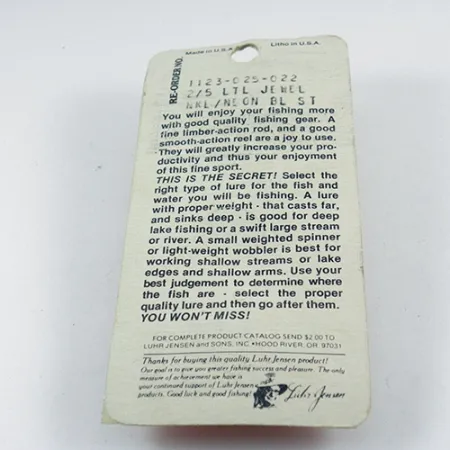 Luhr Jensen Little Jewel Skeddrag, Nickel/Blå, 14g, Vintage, #2883