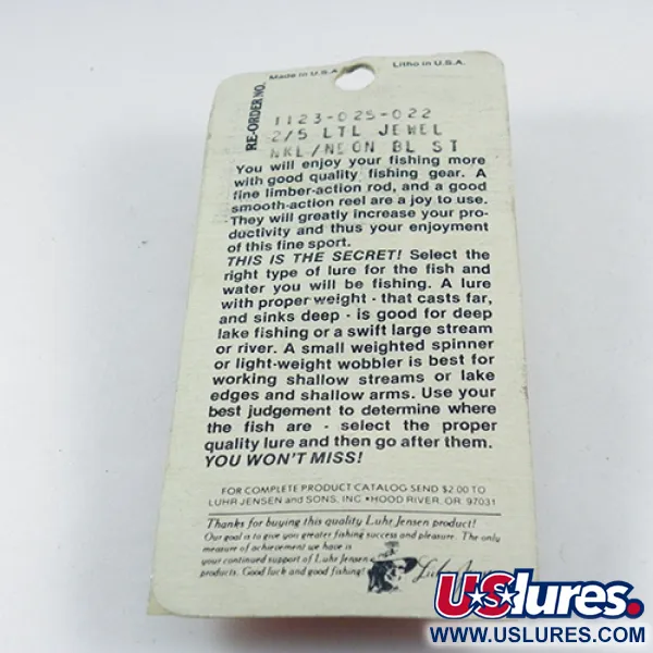 Luhr Jensen Little Jewel Skeddrag, Nickel/Blå, 14g, Vintage, #2883