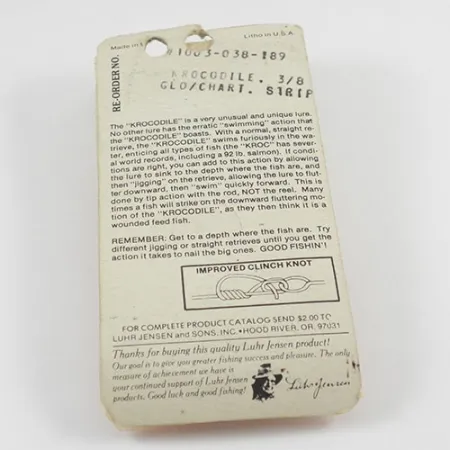 Luhr Jensen Krocodile Die #3 Glow, Vit/Gul, 14g, Skeddrag, #2935