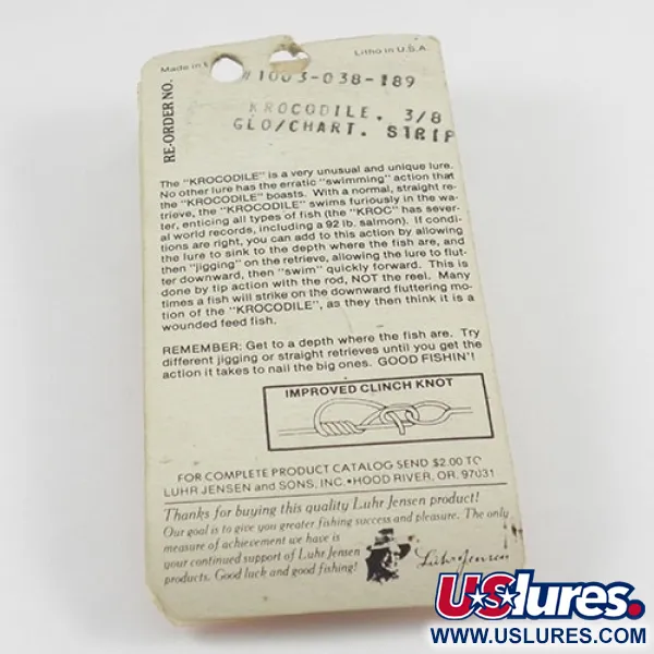 Luhr Jensen Krocodile Die #3 Glow, Vit/Gul, 14g, Skeddrag, #2935