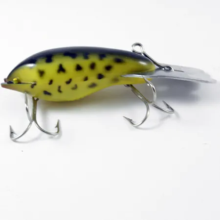Fred Arbogast Mud Bug Wobbler, Gul / Svart, 14g, Metallsked, #2985