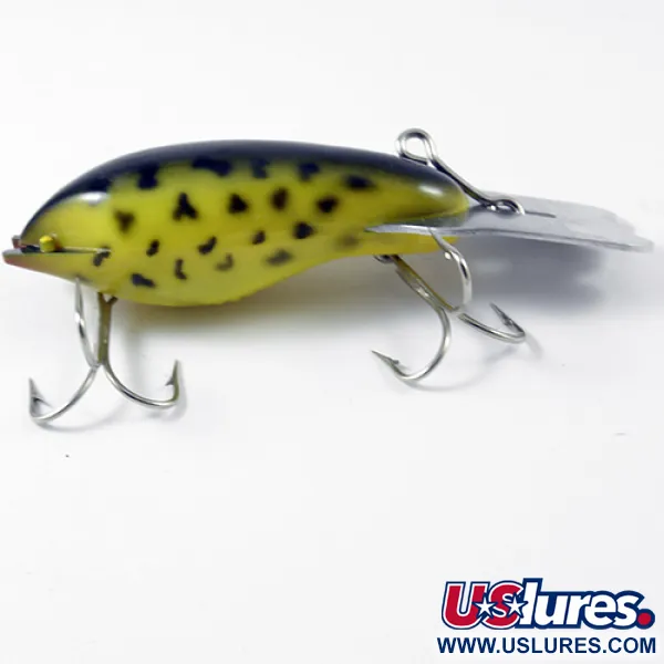 Fred Arbogast Mud Bug Wobbler, Gul / Svart, 14g, Metallsked, #2985