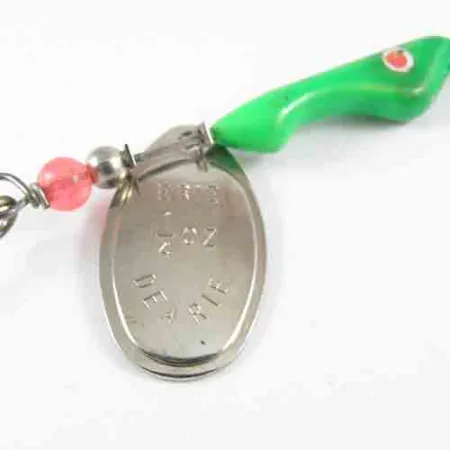 Erie Dearie Walleye Killer Spinnare, Nickel / Grön, 9g, USA, #2991