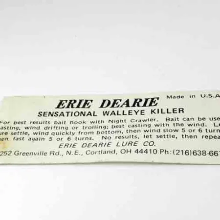 Erie Dearie Walleye Killer Spinnare, Nickel / Grön, 9g, USA, #2991