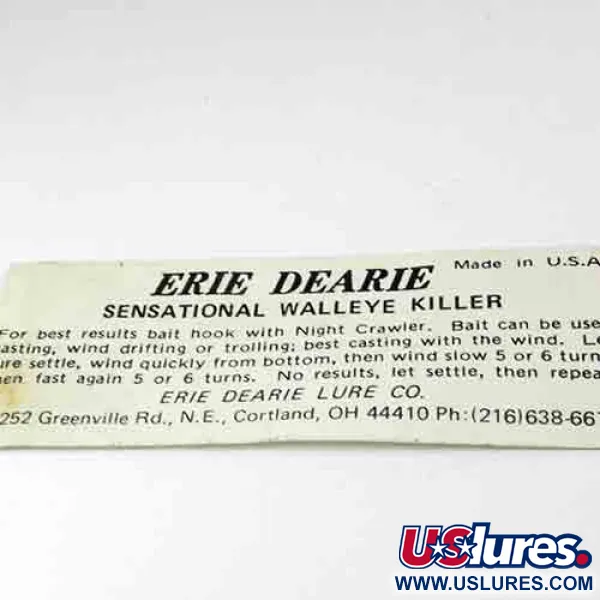 Erie Dearie Walleye Killer Spinnare, Nickel / Grön, 9g, USA, #2991