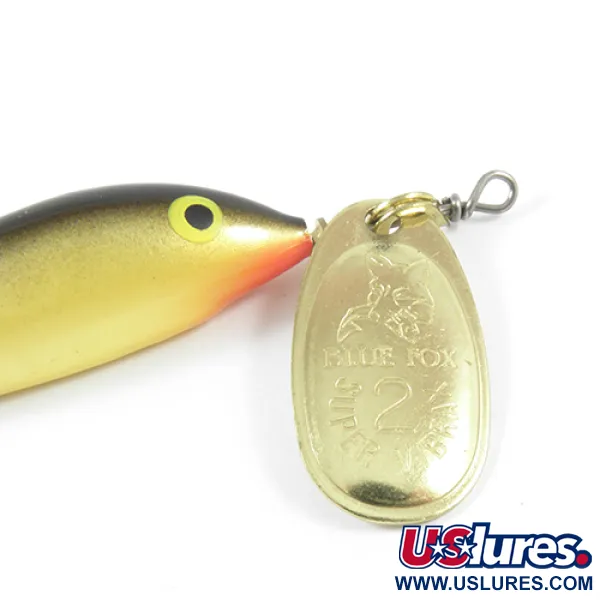 Blue Fox Vibrax Minnow Spin 2 Spinnare, Guld, 7g, Guldpläterad, #3032