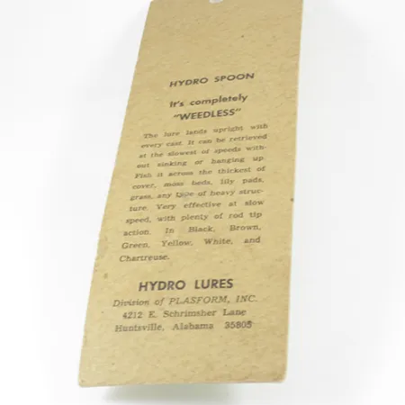 Hydro Lures Weedless Hydro Spoon Skeddrag, Vit/Grön, 17g, #3074