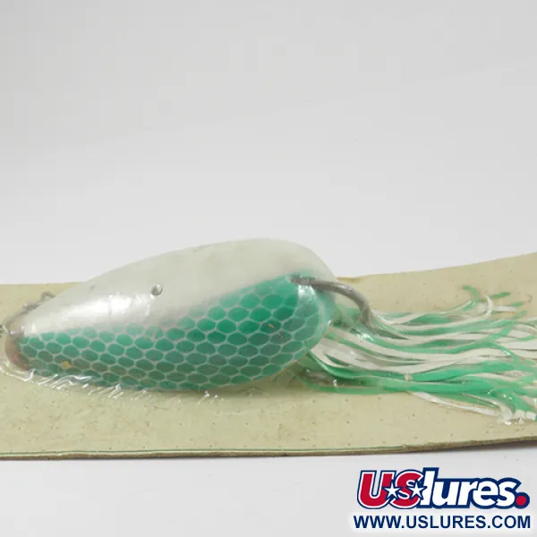 Hydro Lures Weedless Hydro Spoon Skeddrag, Vit/Grön, 17g, #3074