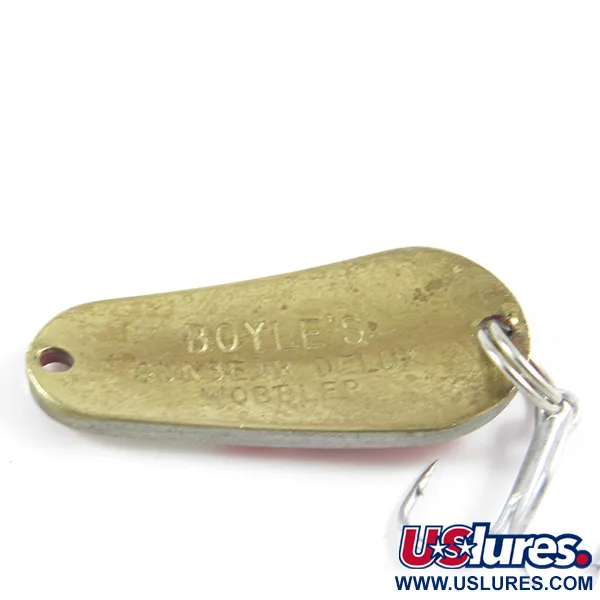 Boyle's Sunbeam Delux Wobbler Skeddrag, Röd/Vit/Mässing, 9.5g, #3122