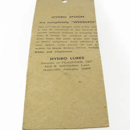 Hydro Lures Weedless Hydro Spoon, Gul, 14g, Vasskyddad, #9312