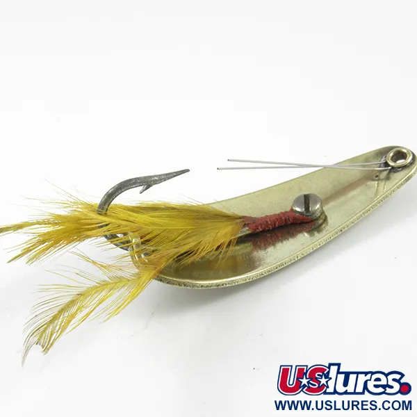 Weezel Rex Weedless Spoon Skeddrag, Mässing, 12.5g, Fjäder, #3237