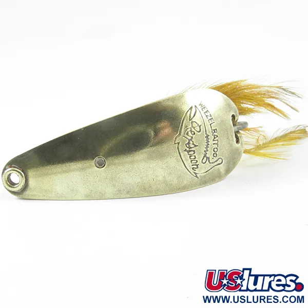 Weezel Rex Weedless Spoon Skeddrag, Mässing, 12.5g, Fjäder, #3237
