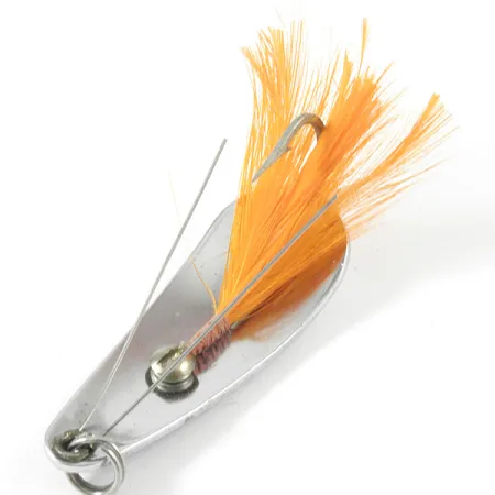 Weezel bait Rex Spoon Skeddrag, Nickel/Orange Fjäder, 12.5g, #3352