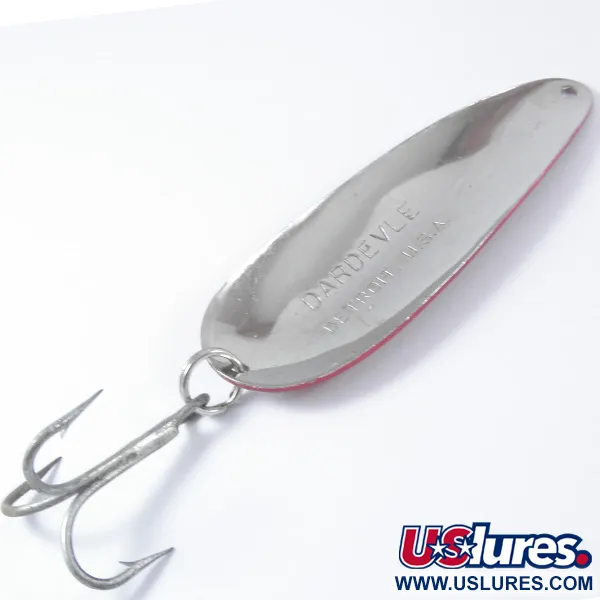 Eppinger Dardevle Skeddrag, Röd/Vit/Nickel, 28g, Detroit-logga, #3381