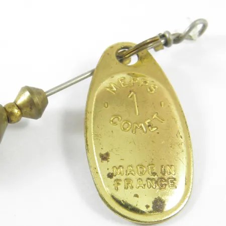 Mepps 1 Comet Mino Spinnare, Mässing, 4,6g, Gummifisk-trailer, #3467