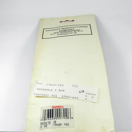 Dardevle Huskie Junior Skeddrag, Svart/Vit/Nickel, 58g, #3537