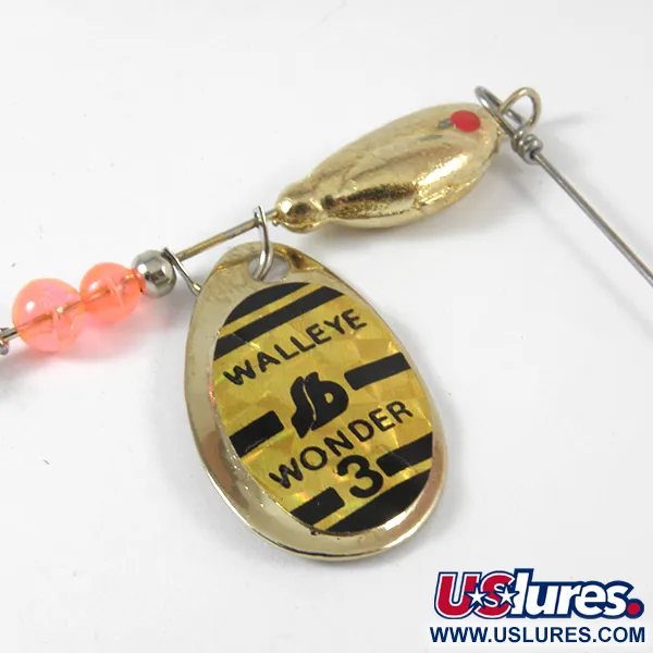 South Bend Walleye Wonder 3 Spinnare, Guld, 14g, präglat blad, #3571