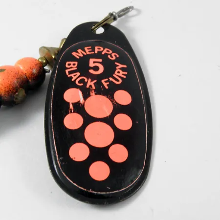 Mepps Black Fury 5 Spinnare, Svart/Fluorröd, 14g, Guldkrok, #3576