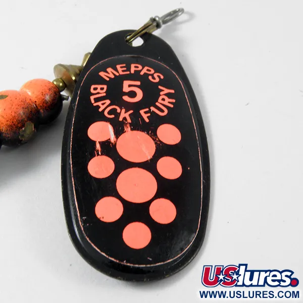 Mepps Black Fury 5 Spinnare, Svart/Fluorröd, 14g, Guldkrok, #3576