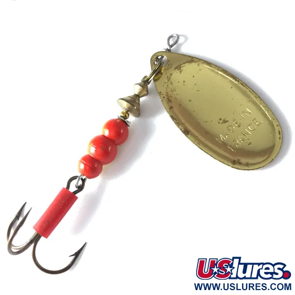 Mepps Aglia 4 Spinnare, Röd/Vit/Guld, 9g, Huggpslang, #3630