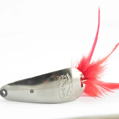 Weezel bait Rex Spoon Skeddrag, Nickel / Röd, 12.5g, Vasskydd, #3673