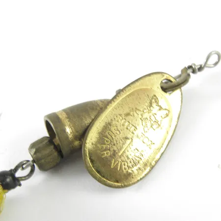 Blue Fox Super Vibrax 1 Foxtail Spinnare, Mässing, 4g, Gul Fjäder, #3713