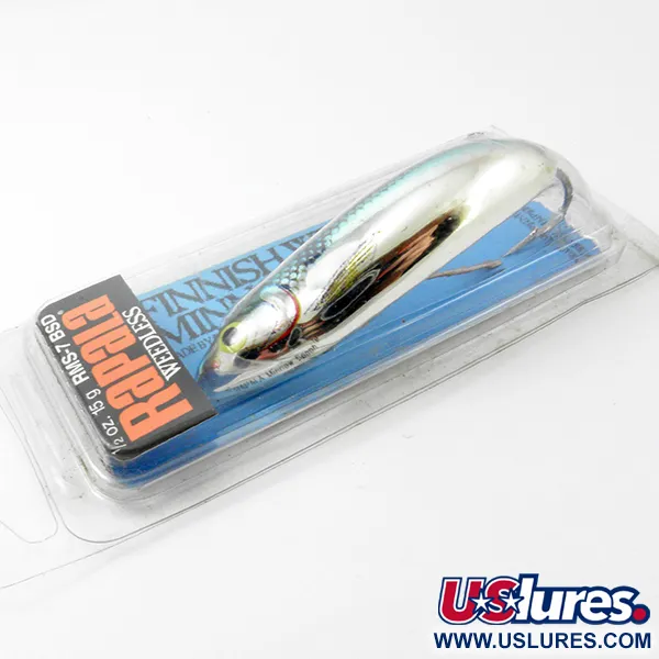 Rapala Weedless Minnow Spoon Vassdrag, Blå/Silver, 15g, #3818