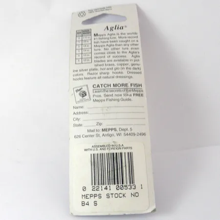 Mepps Aglia 4 Spinnare, Silver, 9.4g, Röd Slang, #3942