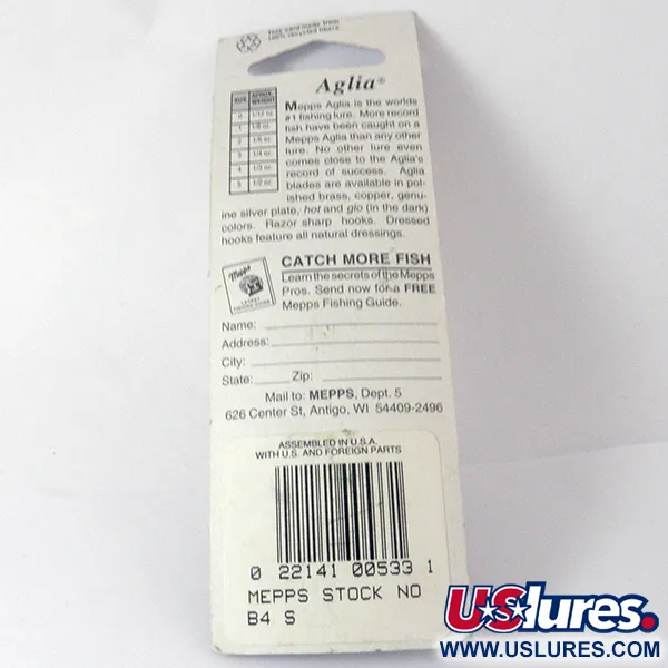 Mepps Aglia 4 Spinnare, Silver, 9.4g, Röd Slang, #3942