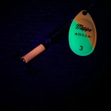 Mepps Aglia 3 UV Spinnare, Gul/Orange/Guld UV, 7g, Fluorescerande, #3983