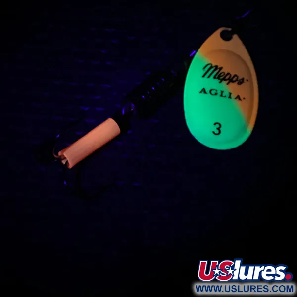 Mepps Aglia 3 UV Spinnare, Gul/Orange/Guld UV, 7g, Fluorescerande, #3983