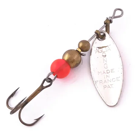 Mepps Aglia Long 0 UV Spinnare, Nickel/Orange, 2.6g, UV-lyster, #3984