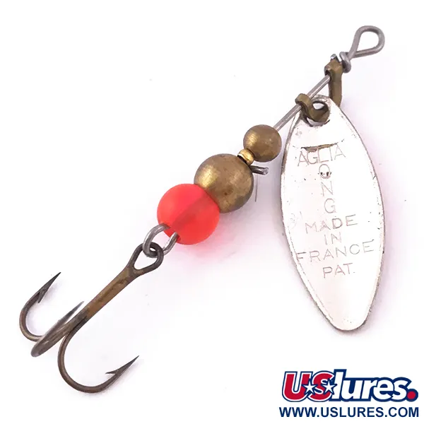 Mepps Aglia Long 0 UV Spinnare, Nickel/Orange, 2.6g, UV-lyster, #3984