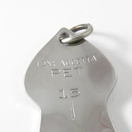 Tony Accetta Pet Spoon 15 Skeddrag, Nickel/Gul, 14g, Fjädrar, #4108