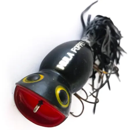 Fred Arbogast Hula Popper Ytbete, Svart/Röd, 14g, Gummikjol, #4165