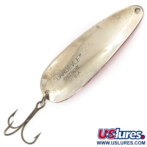 Eppinger Dardevle Skeddrag, Röd/Vit/Nickel, 28g, Vintage-logotyp, #4200