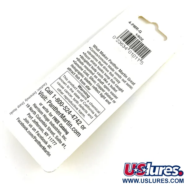 Panther Martin 4 Spinnare, Guld, 4g, soniska vibrationer, #4-PMR-G