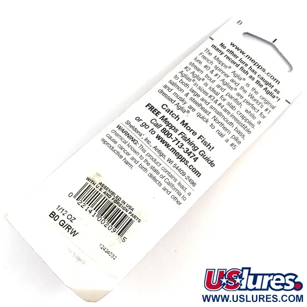 Mepps Aglia 0 Spinnare, Röd/Vit, 2.5g, Randigt Sked, #4364