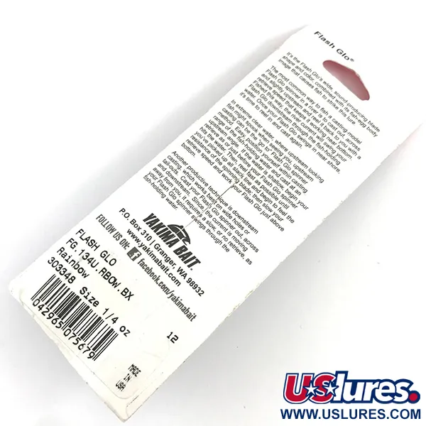 Yakima Bait Flash-GLO Spinnare, Röd/Vit/Grön/Gul, 7g, UV, #4365