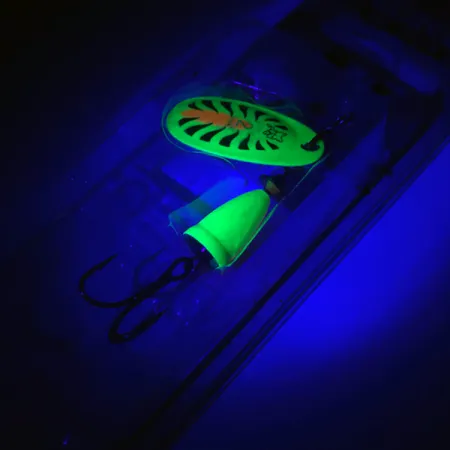 Blue Fox Super Vibrax 2 UV Spinnare, Firetiger UV, 6g, Mässingsdrev, #4366