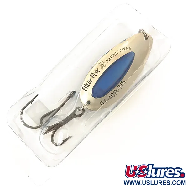 Blue Fox Rattlin Pixee UV Skeddrag, Nickel / Blå, 24g, UV, #4556