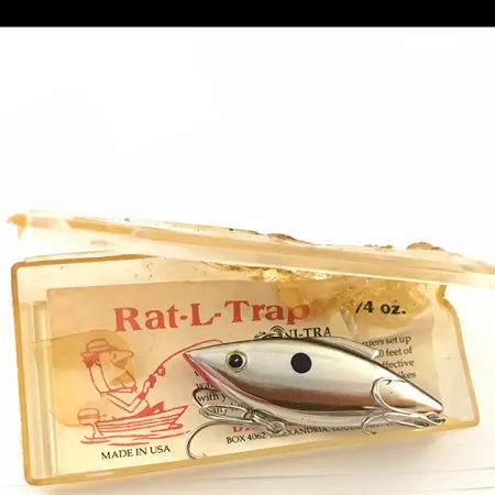 Bill Lewis Rat-L-Trap Lipless Crankbait, Silver, 10g, Vintage, #4622