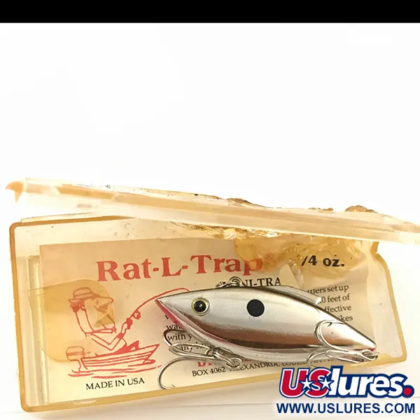 Bill Lewis Rat-L-Trap Lipless Crankbait, Silver, 10g, Vintage, #4622