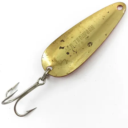 Len Thompson #2 Skeddrag, Röd/Svart/Mässing, 28g, Vintage, #4652