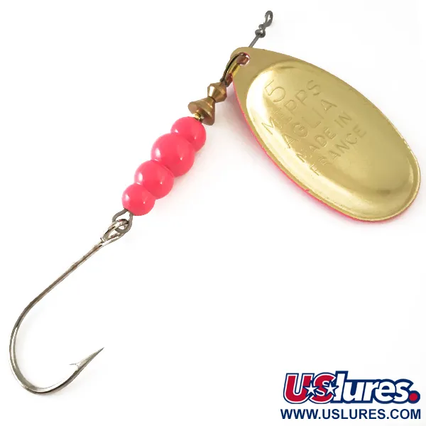 Mepps Aglia 5 Hot Pink UV Spinnare, Rosa/Mässing, 14g, UV, #4752