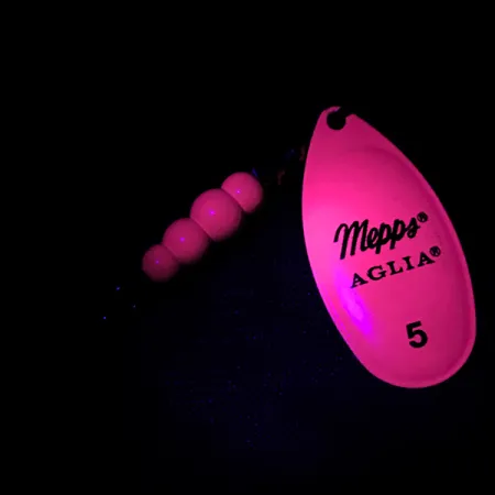 Mepps Aglia 5 Hot Pink UV Spinnare, Rosa/Mässing, 14g, UV, #4752